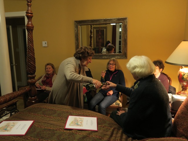 Judith offers everyone a glass of Sherry