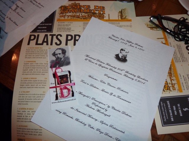 Our Dickens Birthday Luncheon Programme