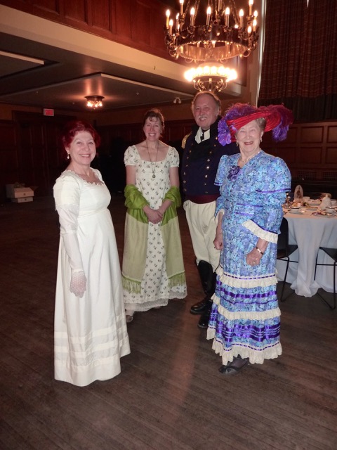 many dressed in elegant period costumes