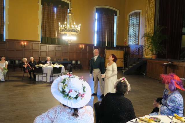 Michel and Arduina start their instruction on the basics of English country dance steps