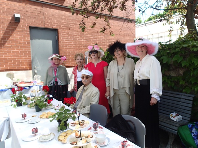 Charlotte and Sylvia join Louise, Harriet, Donna and Sam for a picture