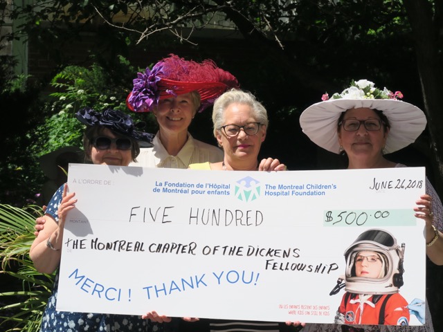 We were delighted to welcome back Ms. Mich&egrave;le Le F&egrave;vre of the Montreal Children's Hospital Foundation who accepted our $500.00 cheque to the Tiny Tim Fund.