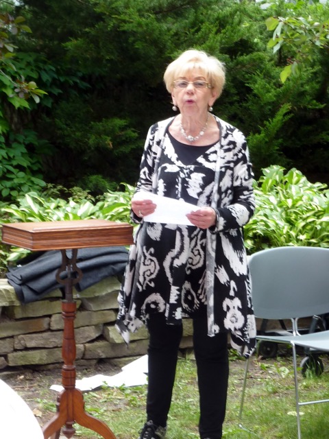 Toby Clark reads a quote from 